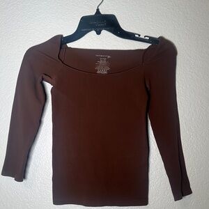Free People Brown Off-Shoulder Top